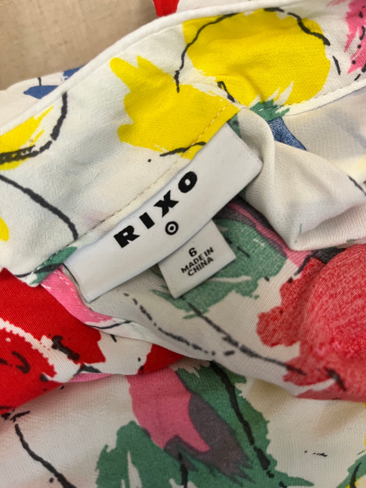 RIXO white floral maxi dress