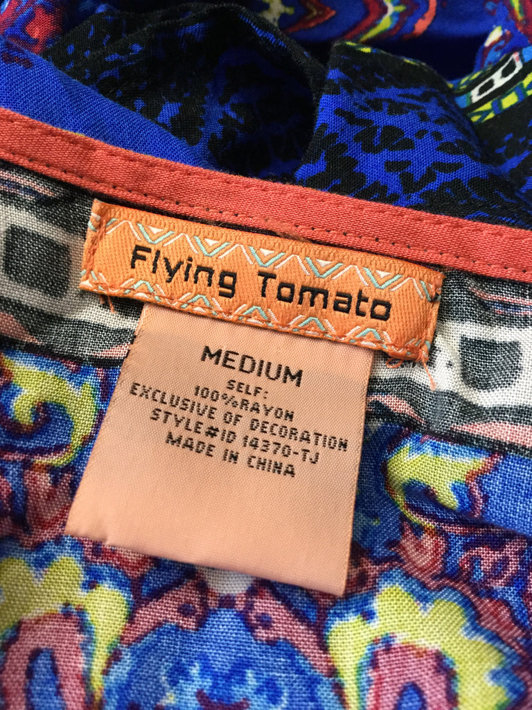 Flying Tomato blue multi print dress