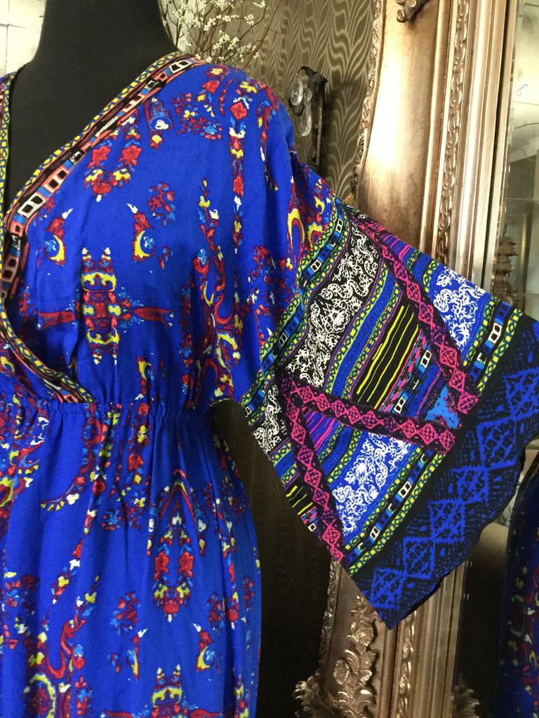 Flying Tomato blue multi print dress
