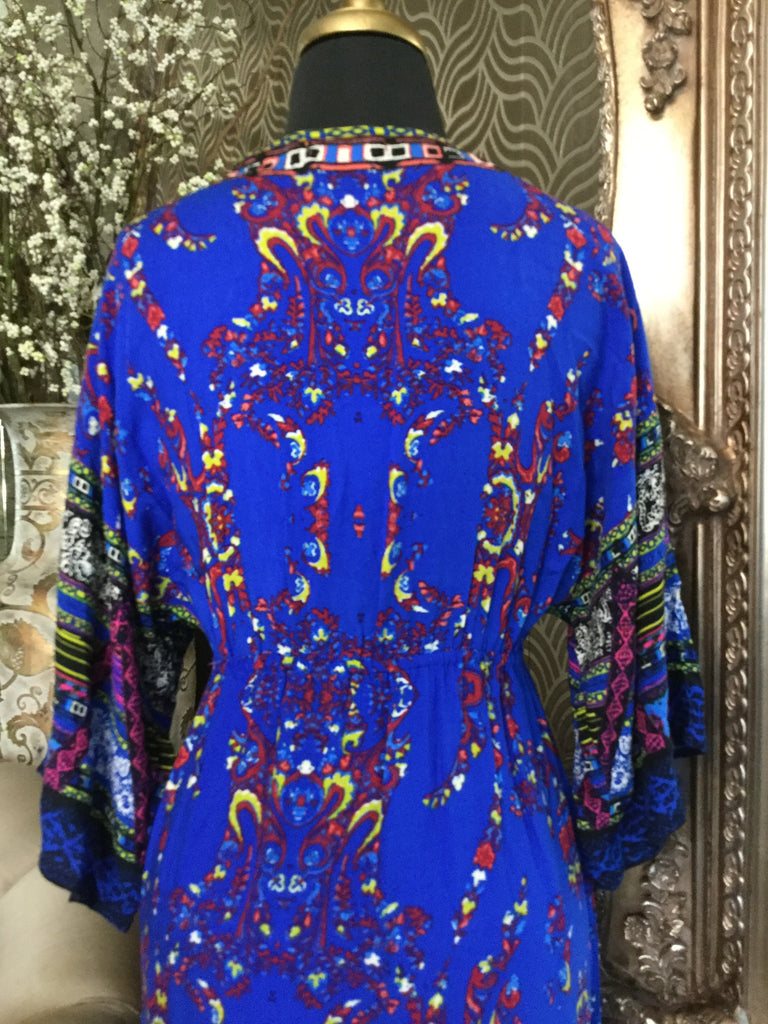 Flying Tomato blue multi print dress
