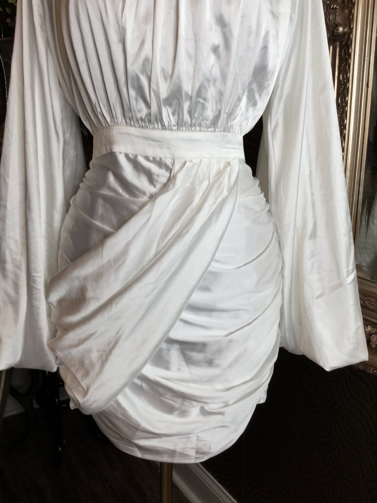 white satin dress
