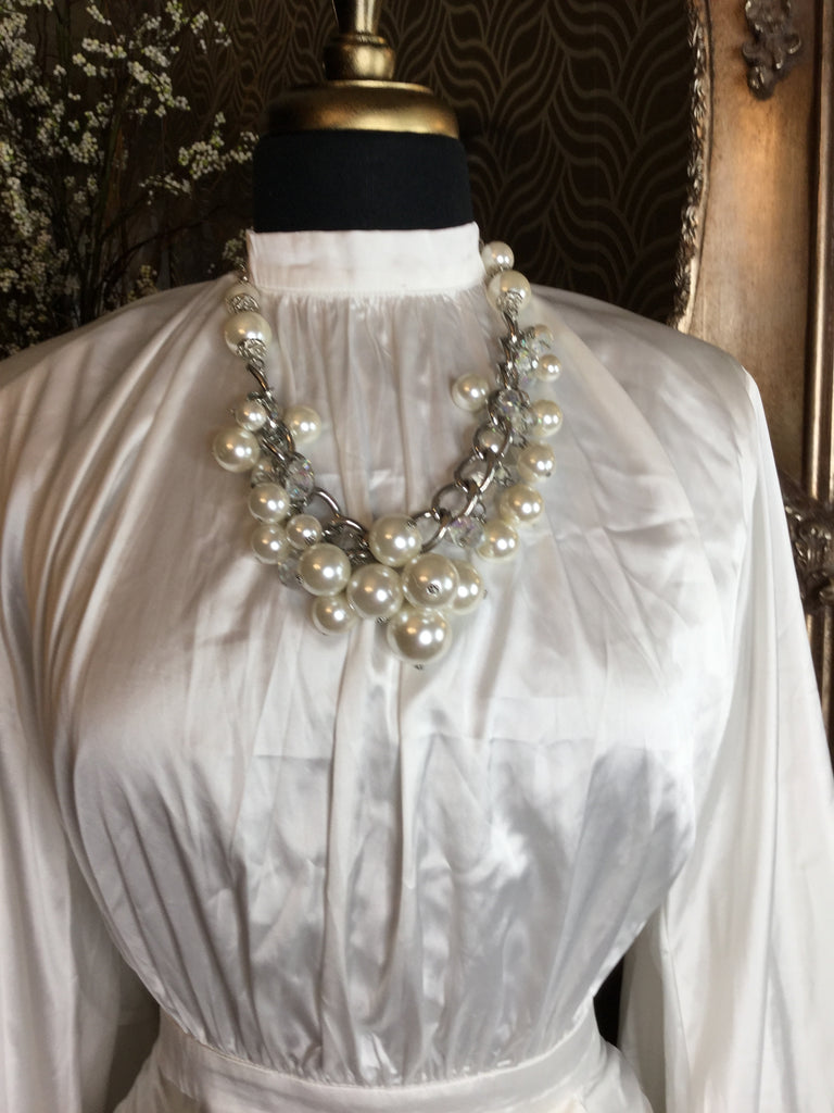 white satin dress
