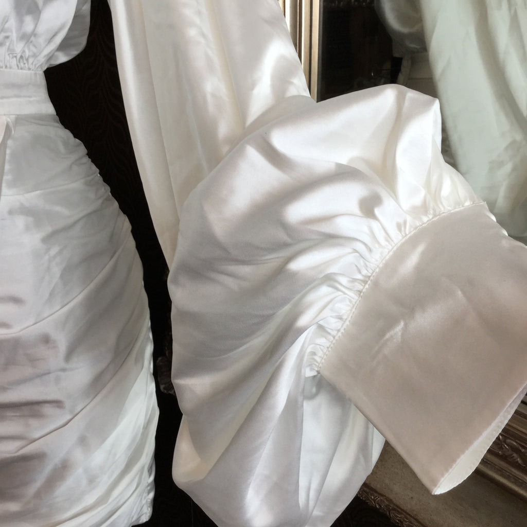 white satin dress