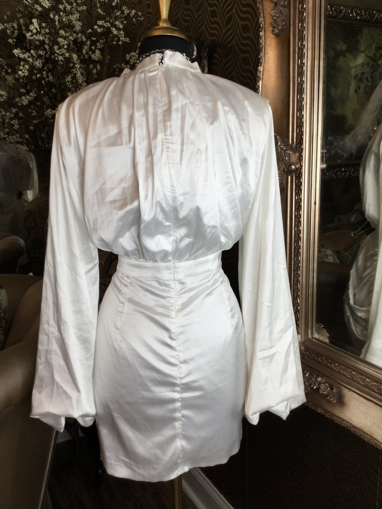 white satin dress