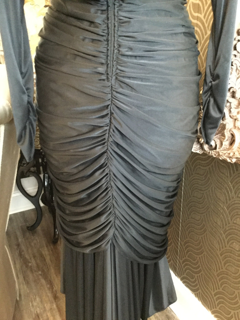 Vintage black jeweled double drapey dress