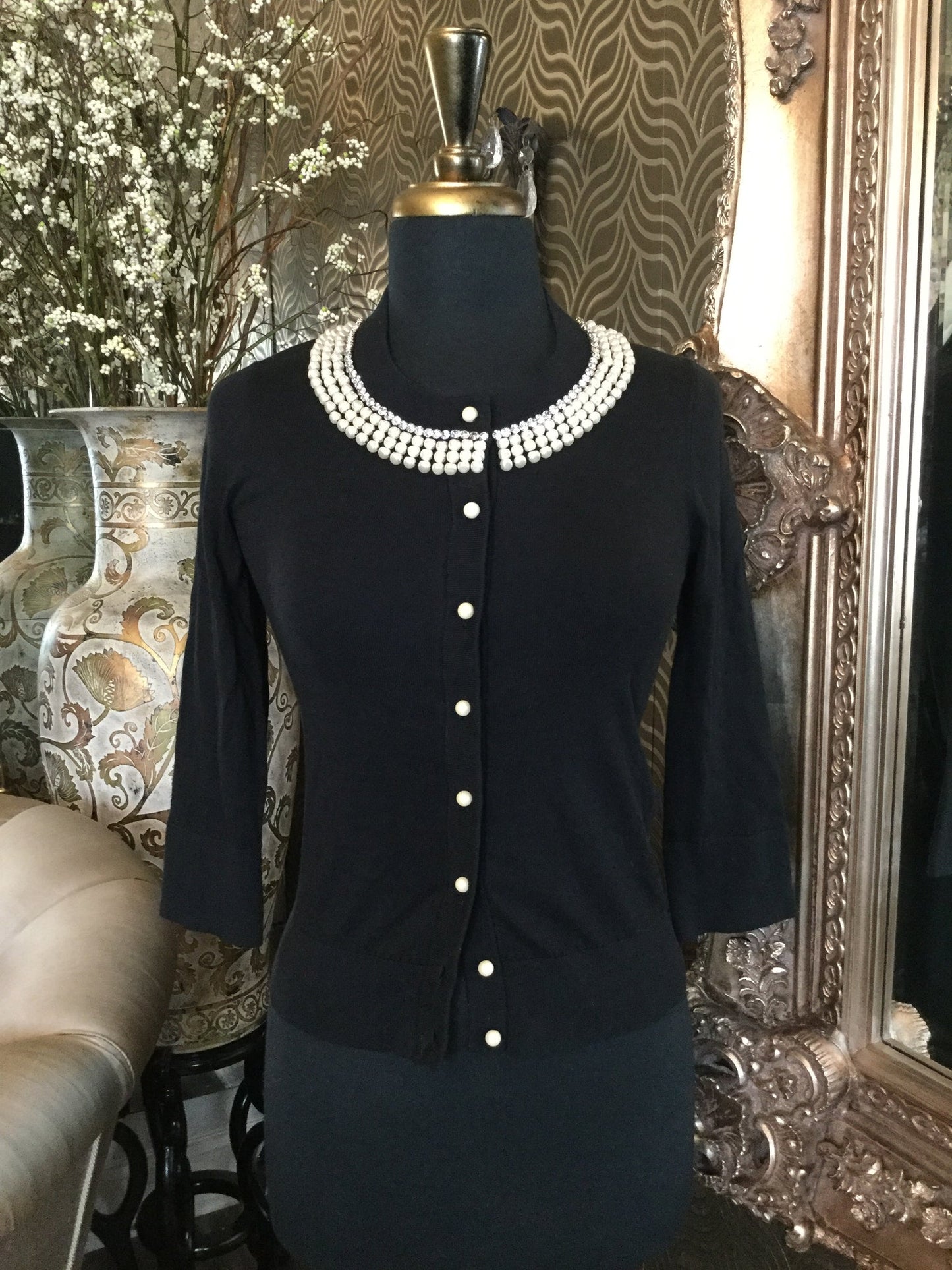 Black pearl beaded top