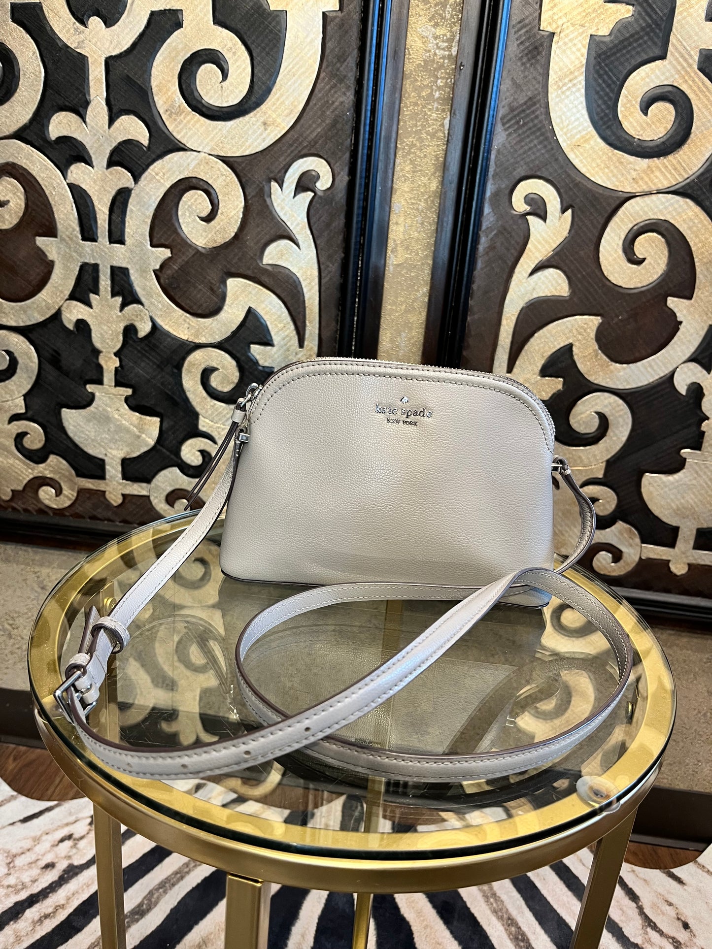 Kate Spade dome silver strap crossbody handbag