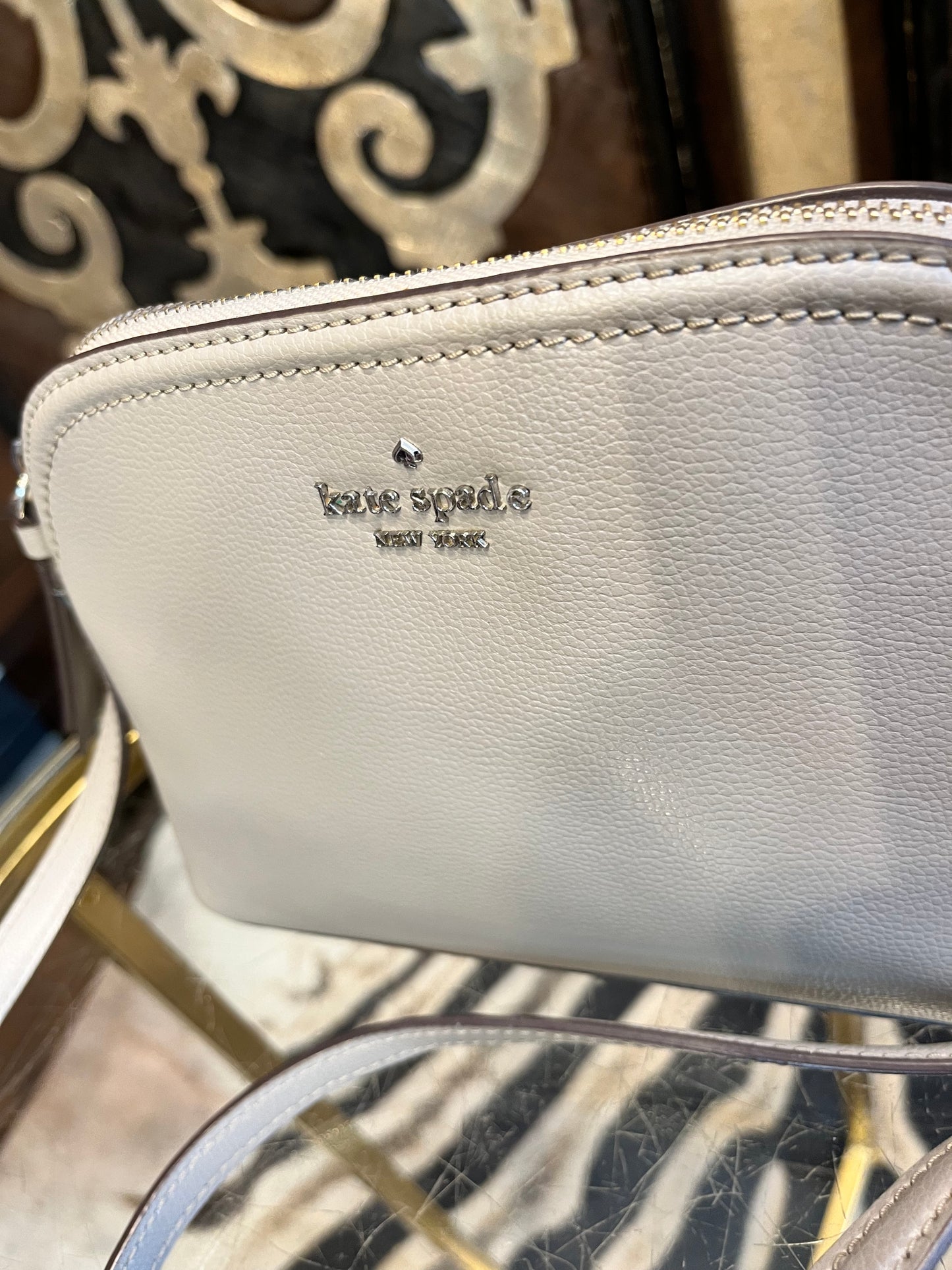 Kate Spade dome silver strap crossbody handbag