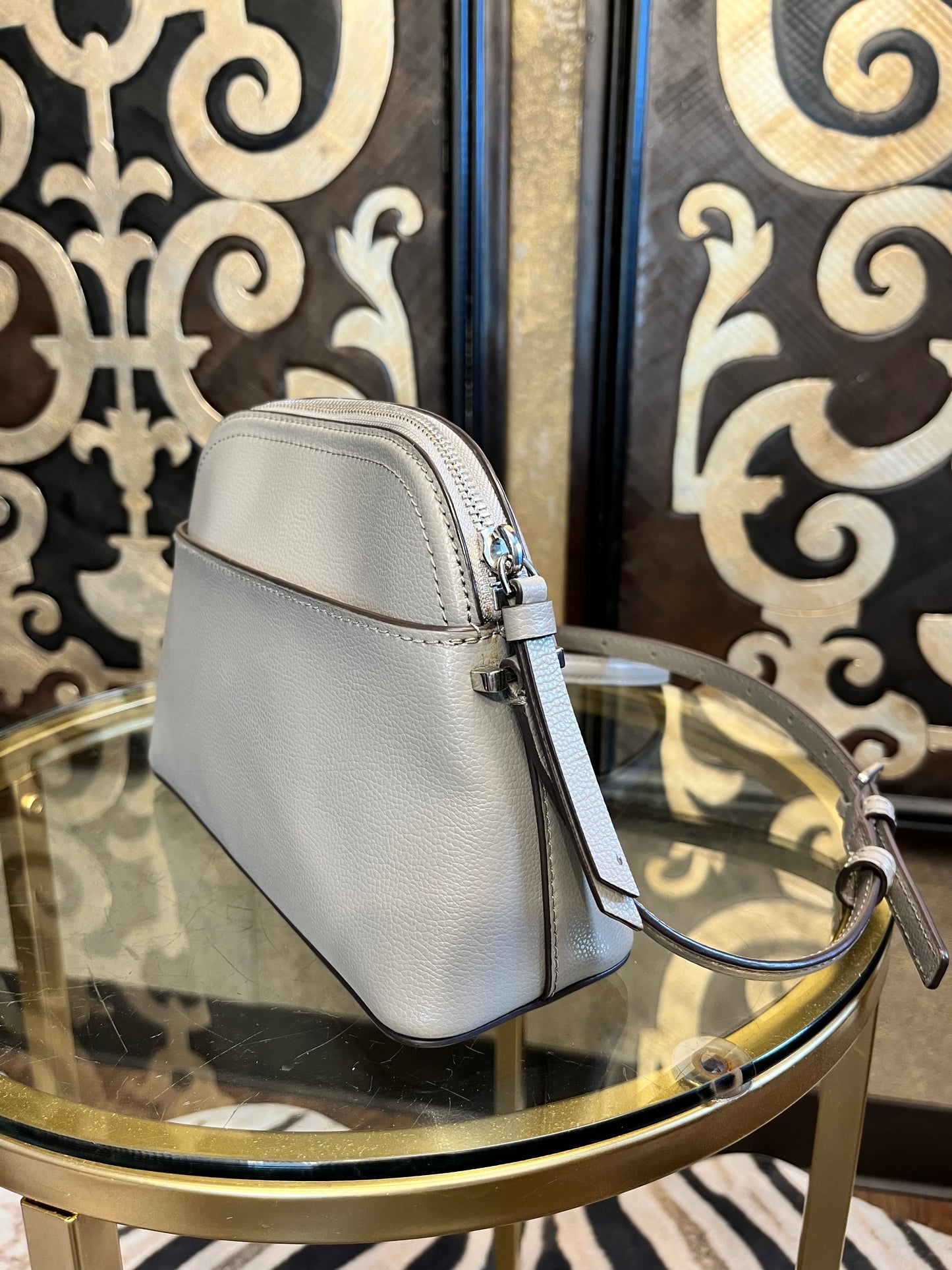 Kate Spade dome silver strap crossbody handbag