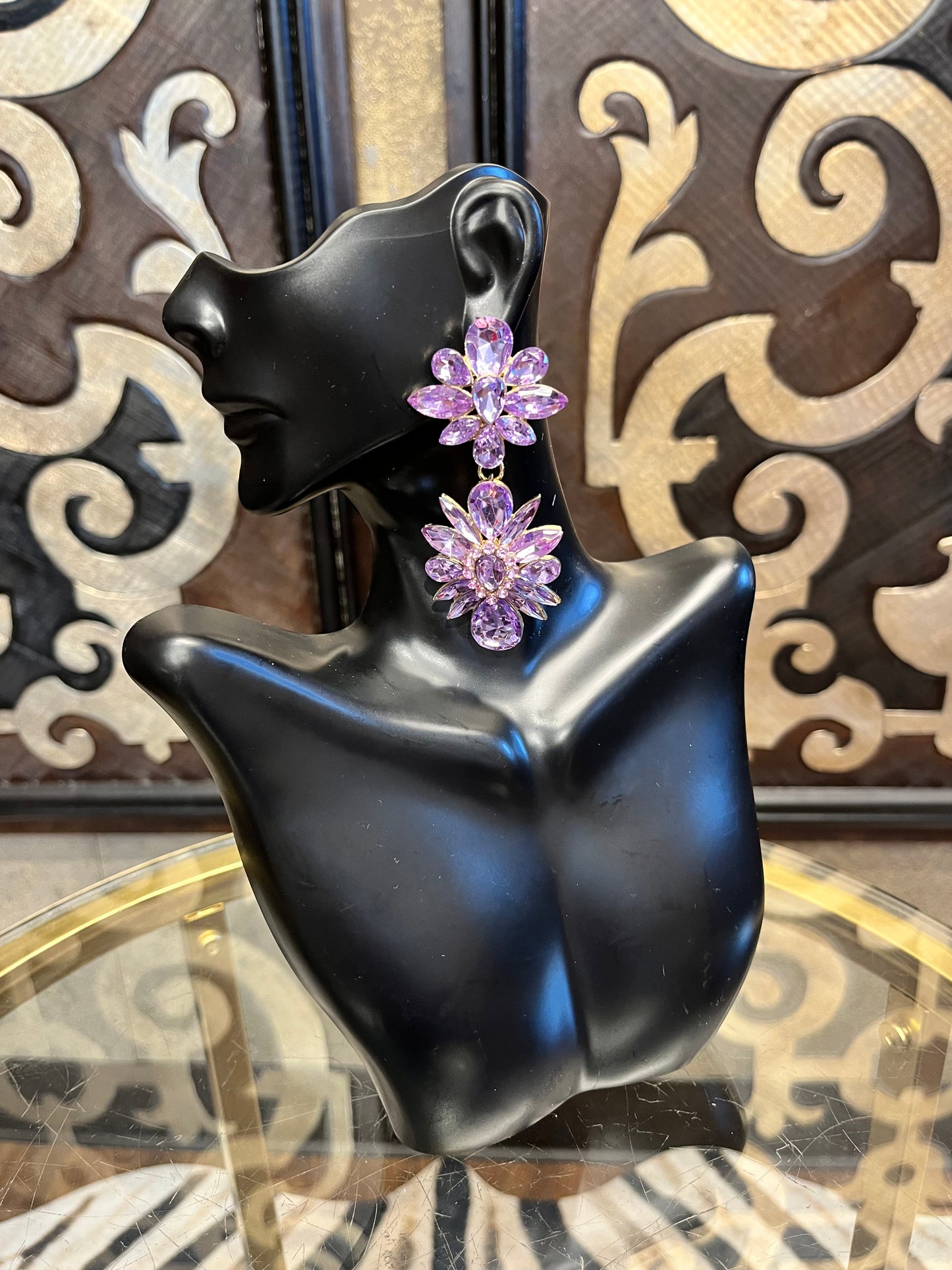 Purple Chandelier jewel earrings