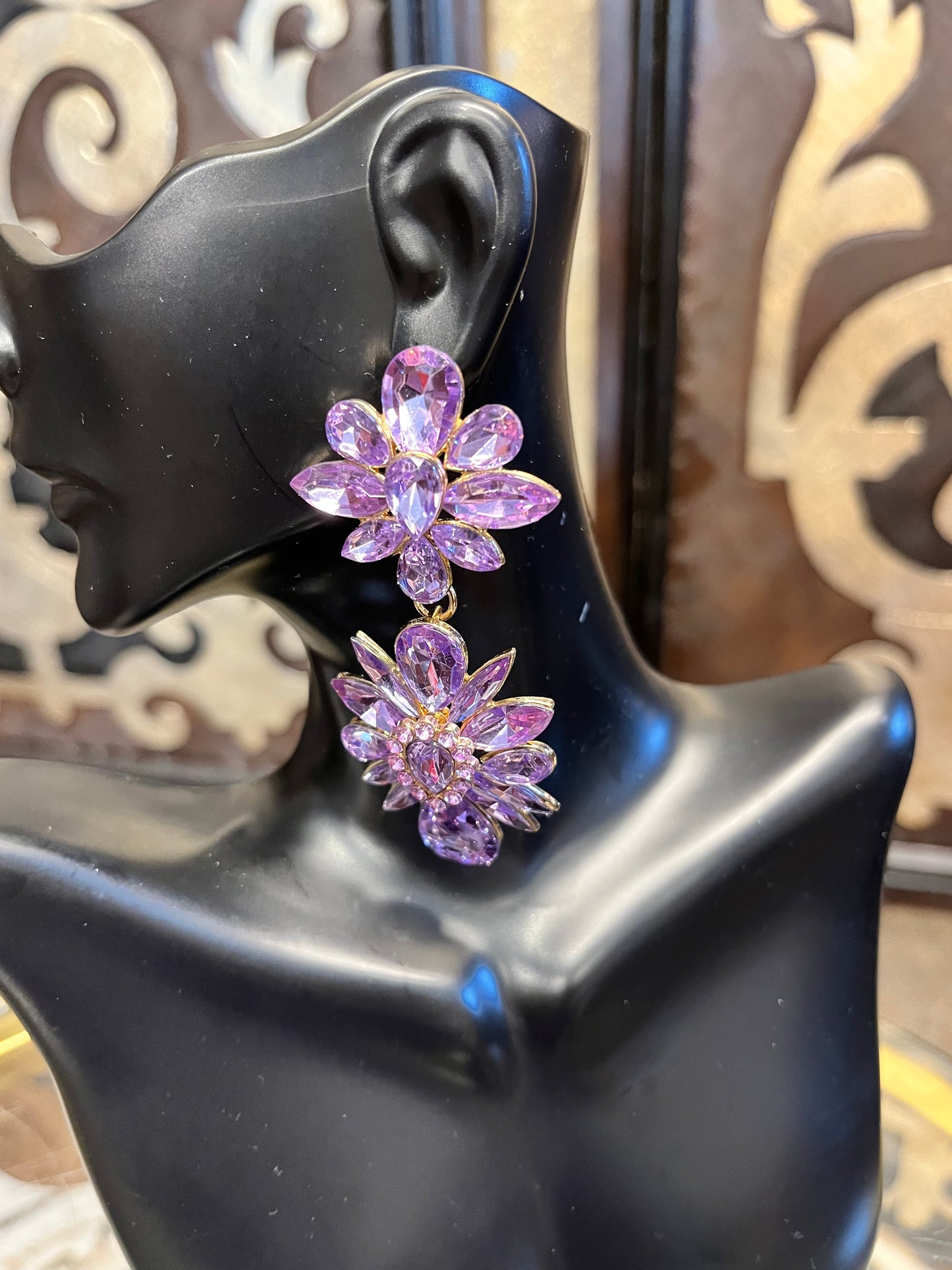 Purple Chandelier jewel earrings