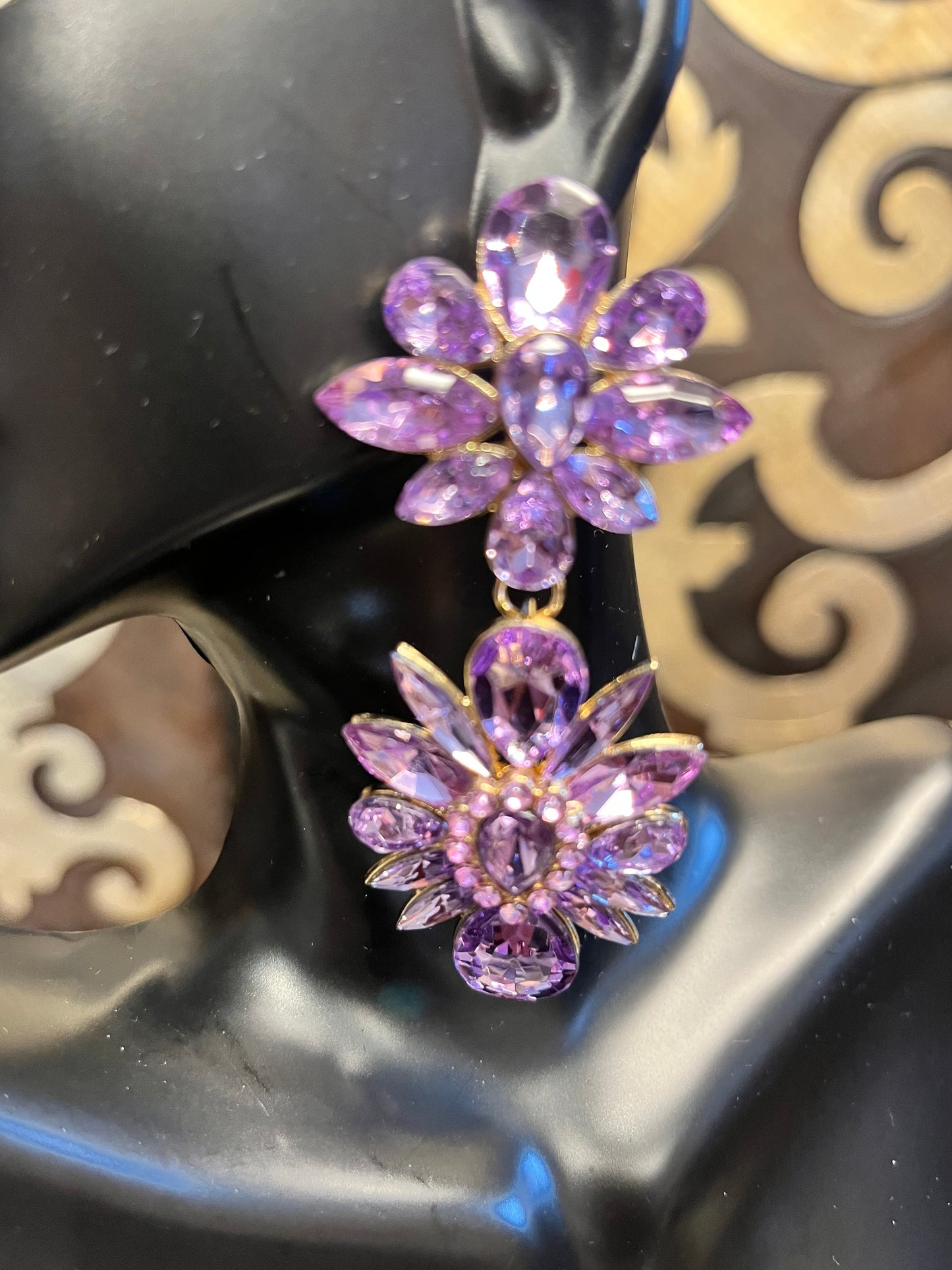 Purple Chandelier jewel earrings