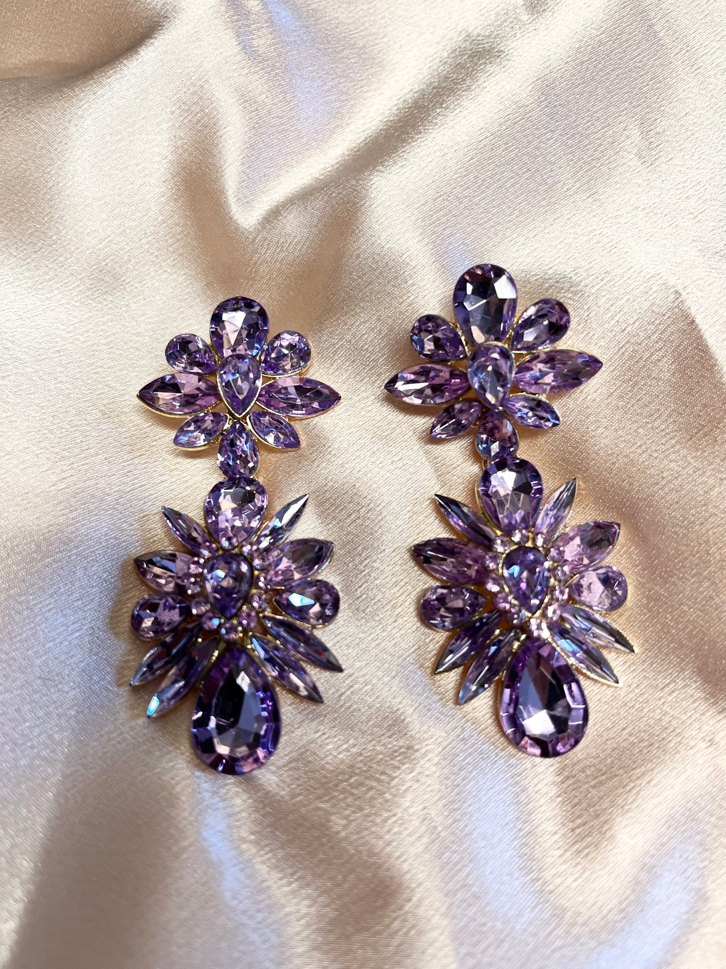 Purple Chandelier jewel earrings