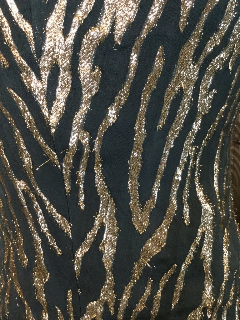 Vintage black gold metallic dress