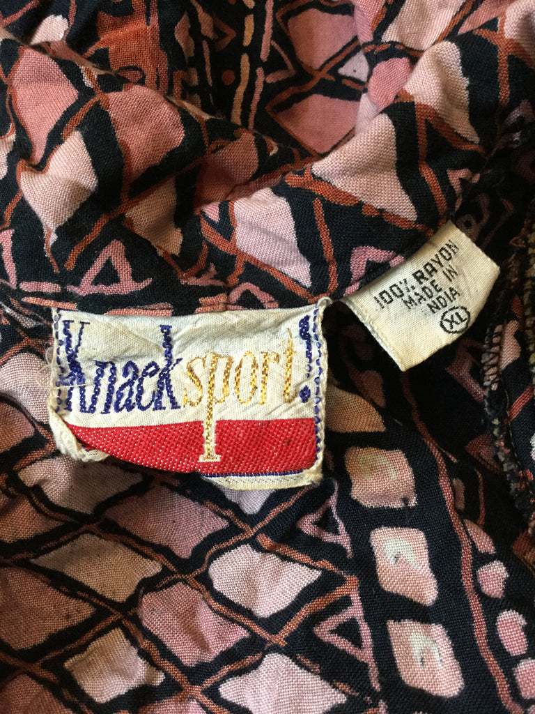 Vintage black peach print jacket pants