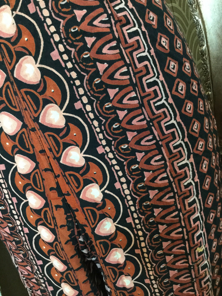 Vintage black peach print jacket pants