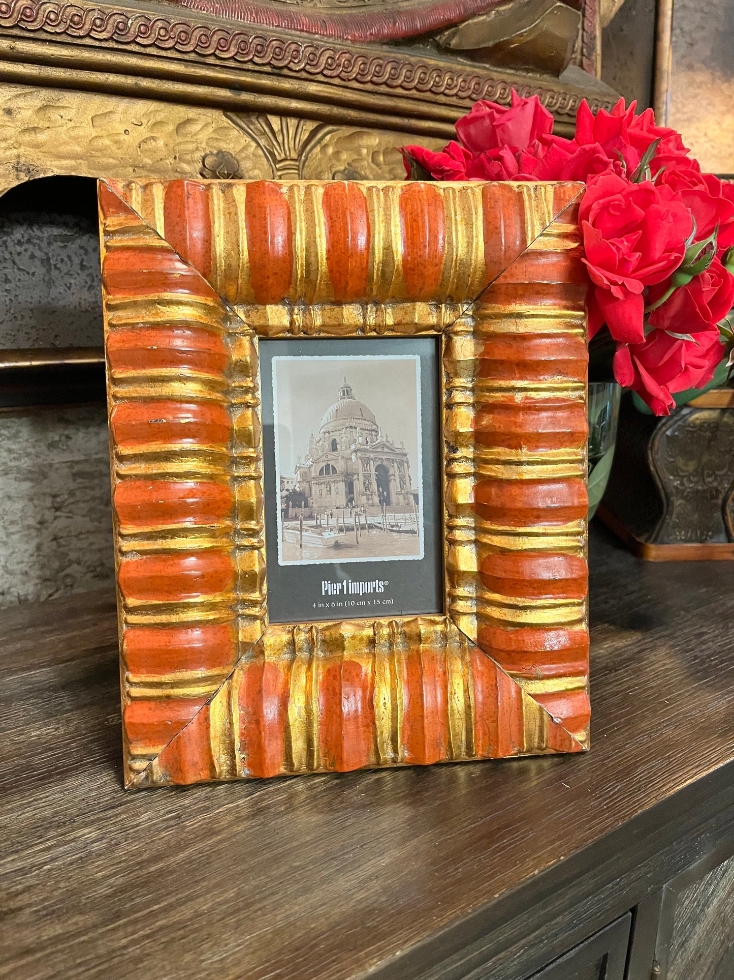 Pier 1 Imports Tuscany orange gold frame