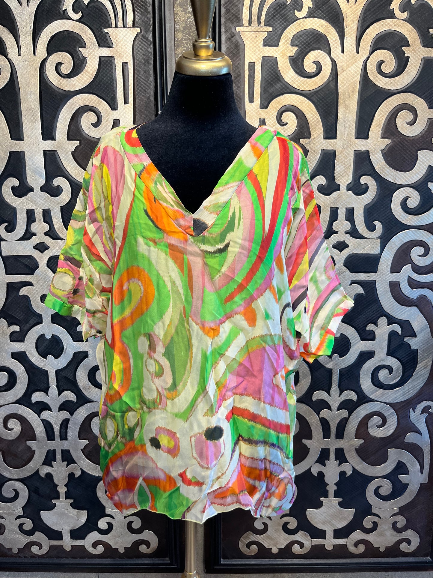 Gigi Moda Made in Italy silk swirl print top