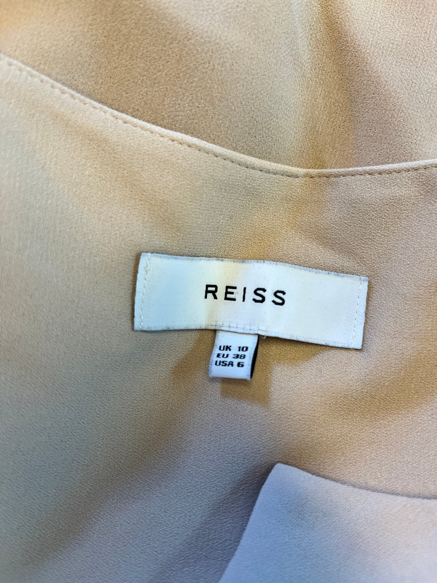 Reiss cream flowy gathered dress