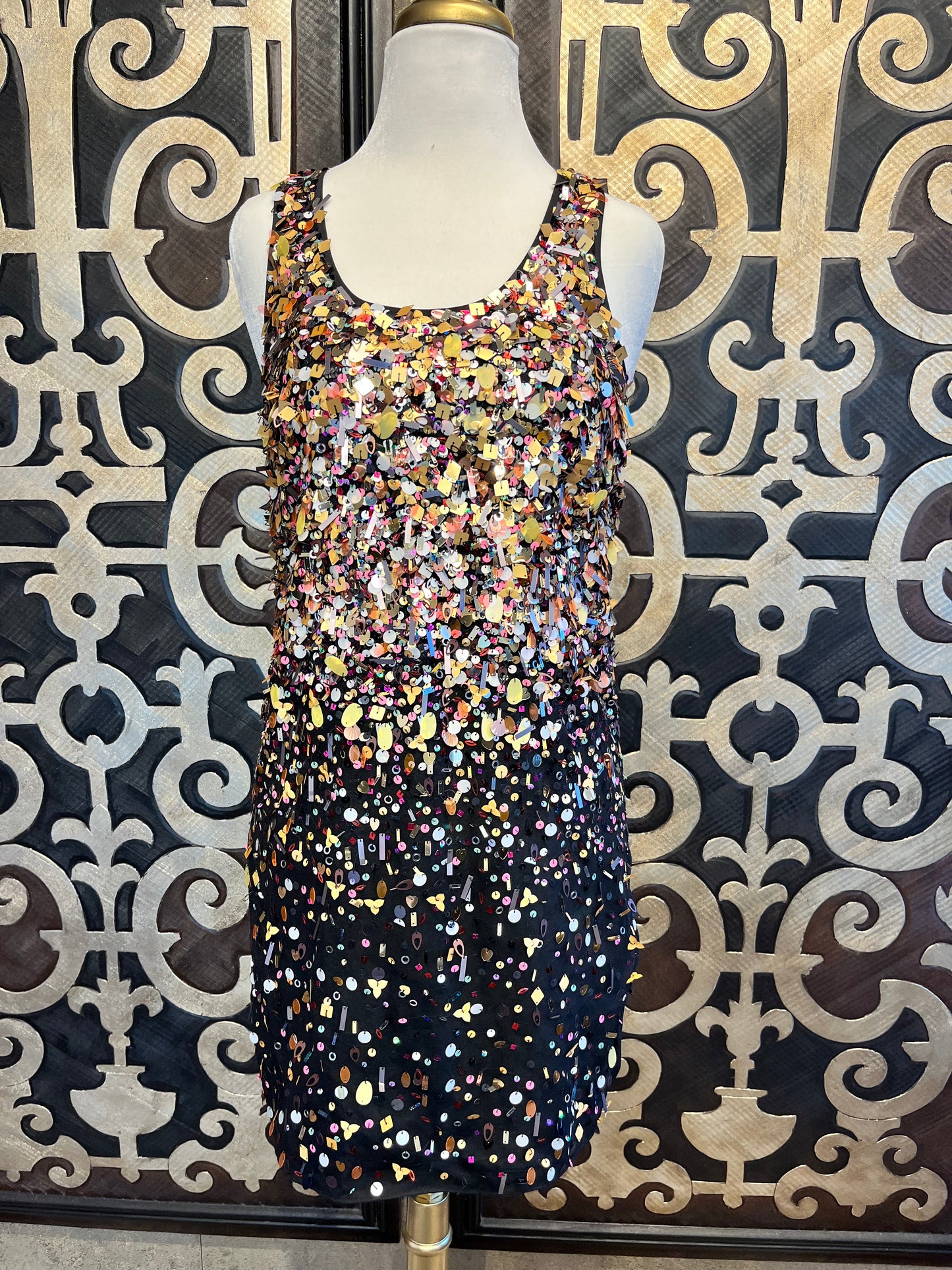 Elizabeth & James black sequin beaded mini dress