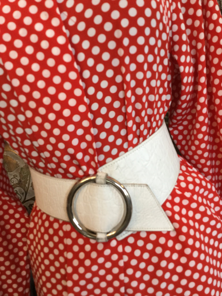 Vintage red white polka dot top skirt