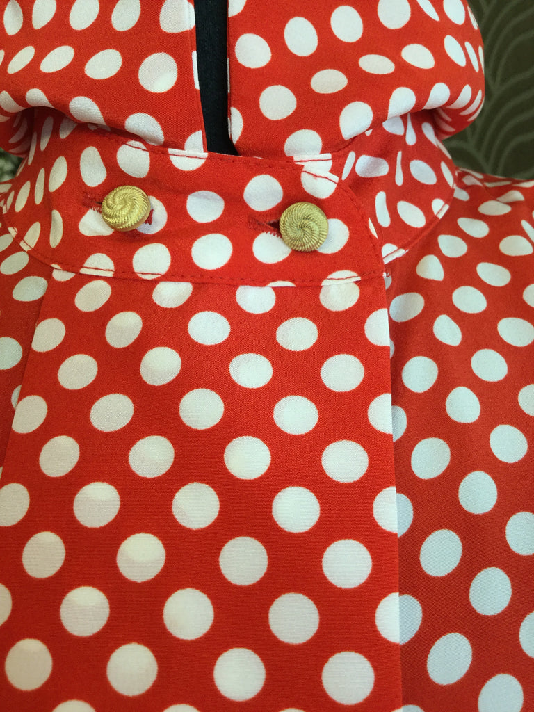 Vintage red white polka dot top skirt