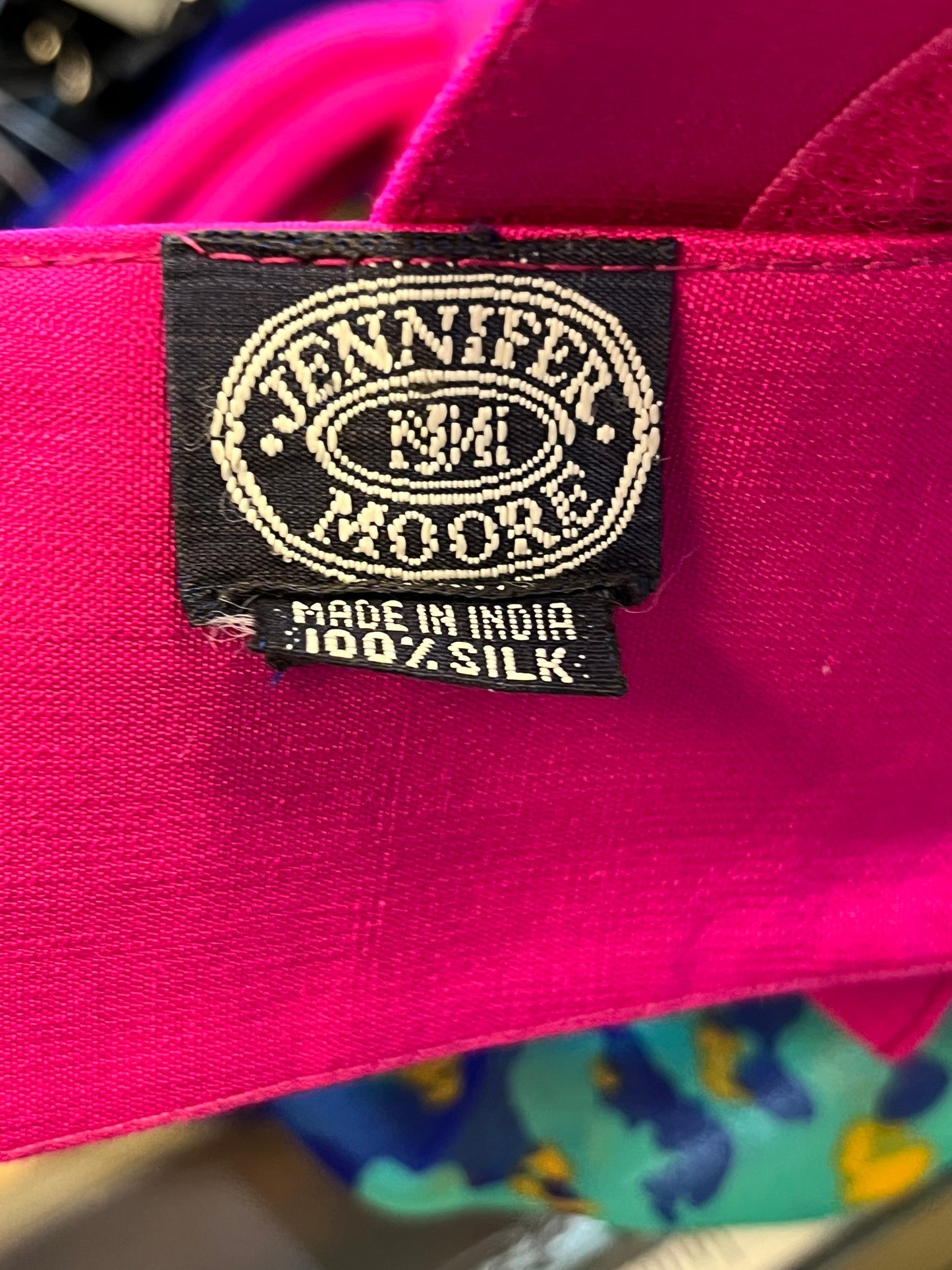 Vintage Jennifer Moore silk fuchsia knot belt