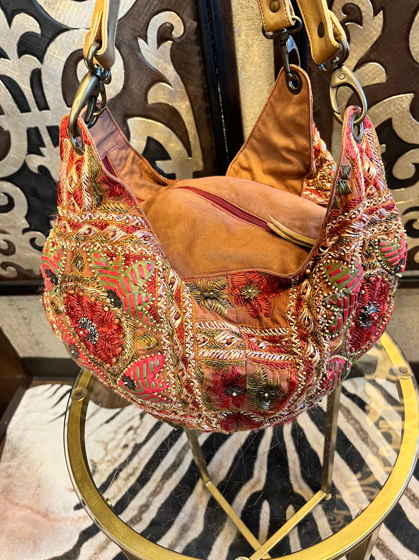 Mary Frances embellished hobo handbag