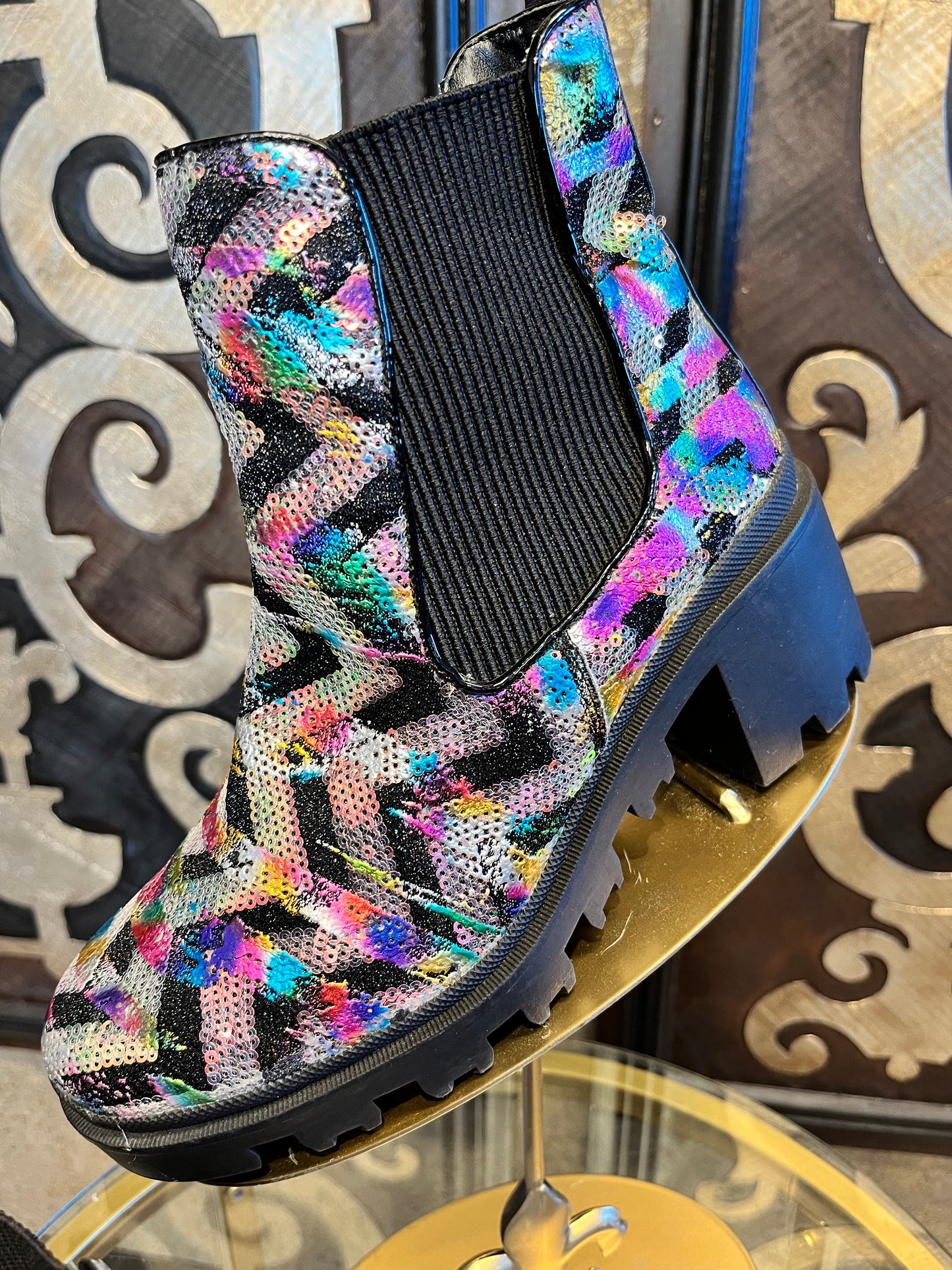 Betsey Johson Rowann black multi boots