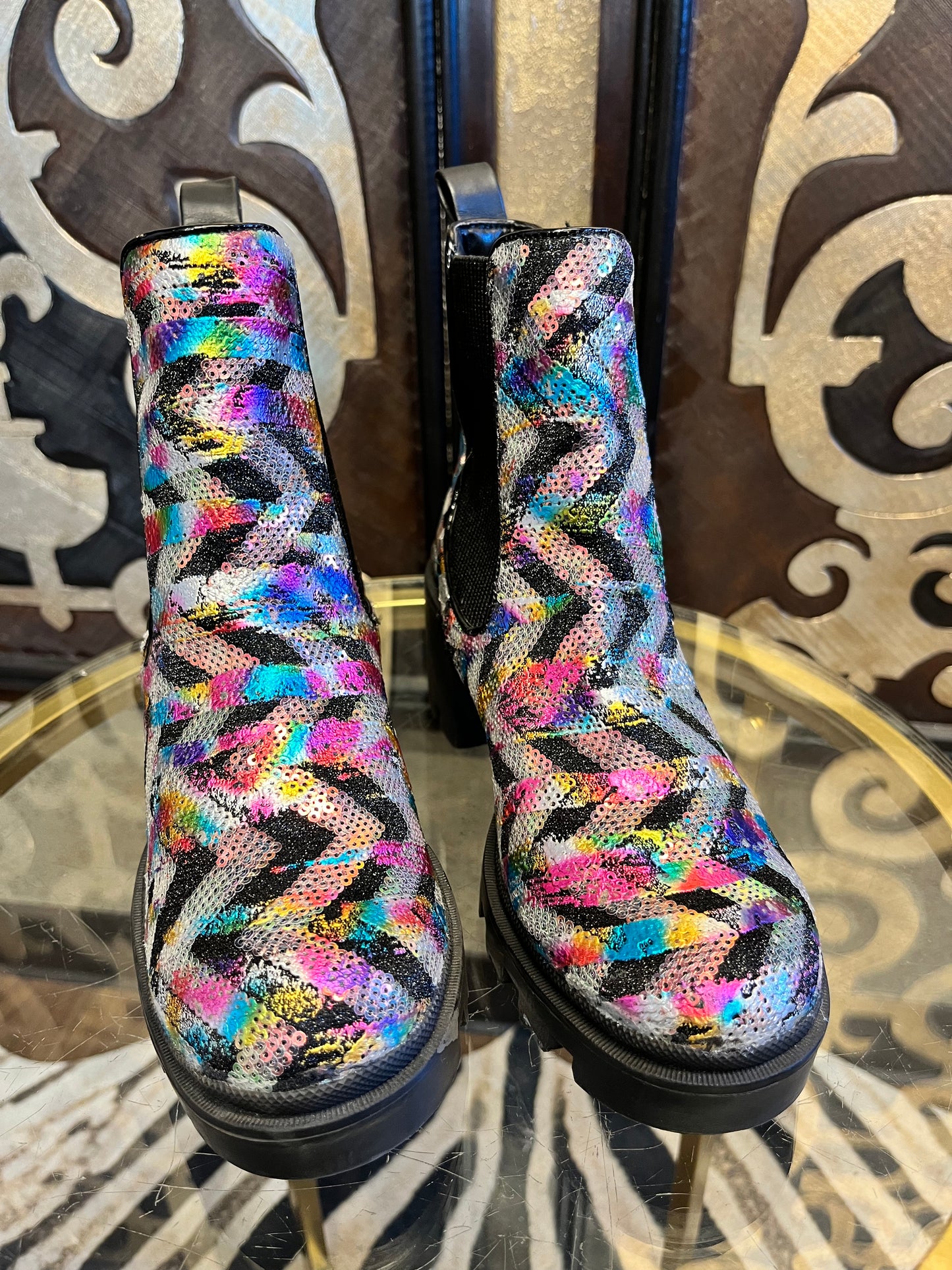 Betsey Johson Rowann black multi boots