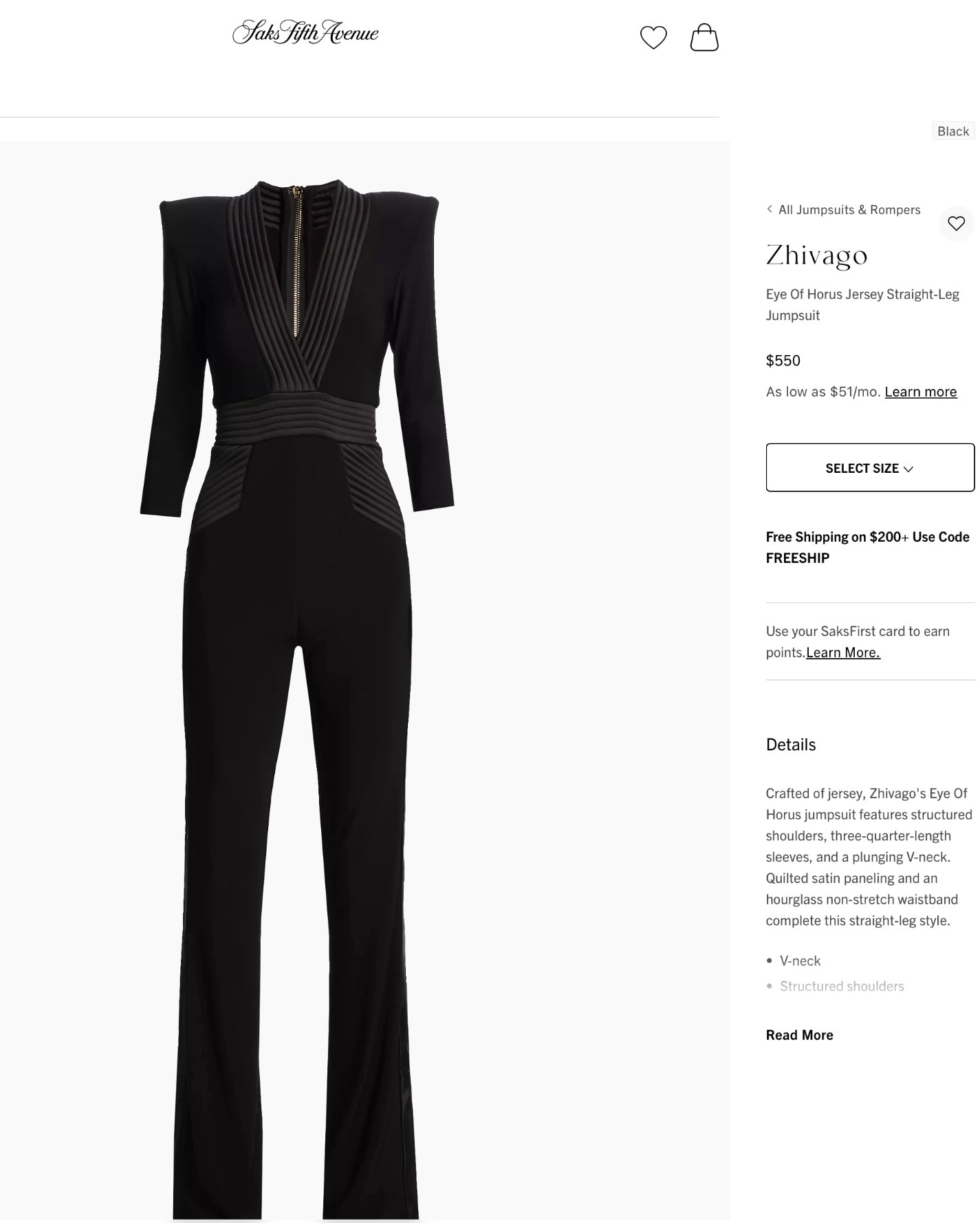 Zhivago eye of horus jersey black jumpsuit