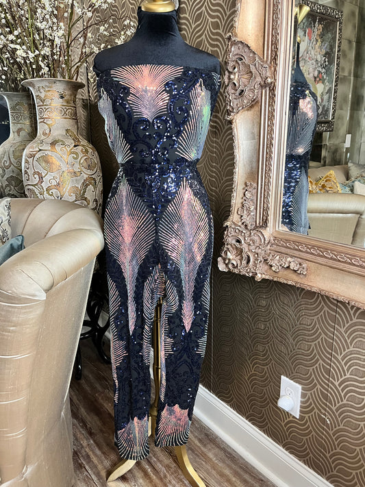 Dellore sequin halter jumpsuit