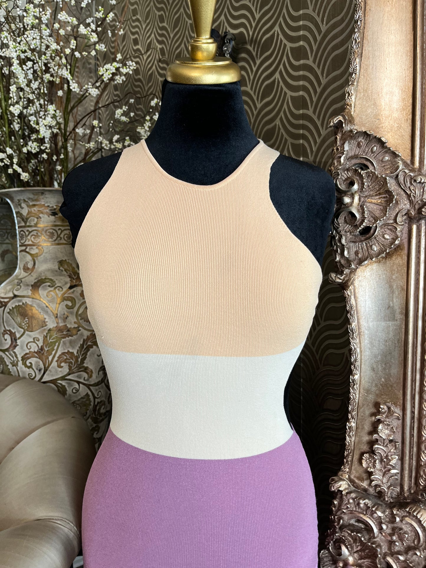 Beginning Boutique bold strip bandage dress