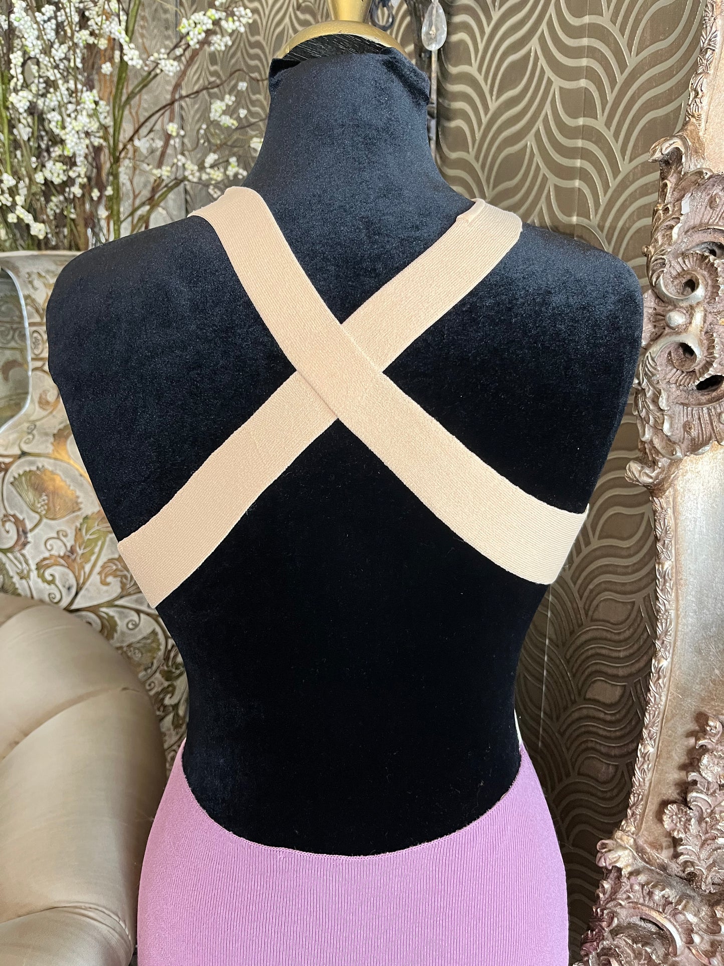 Beginning Boutique bold strip bandage dress