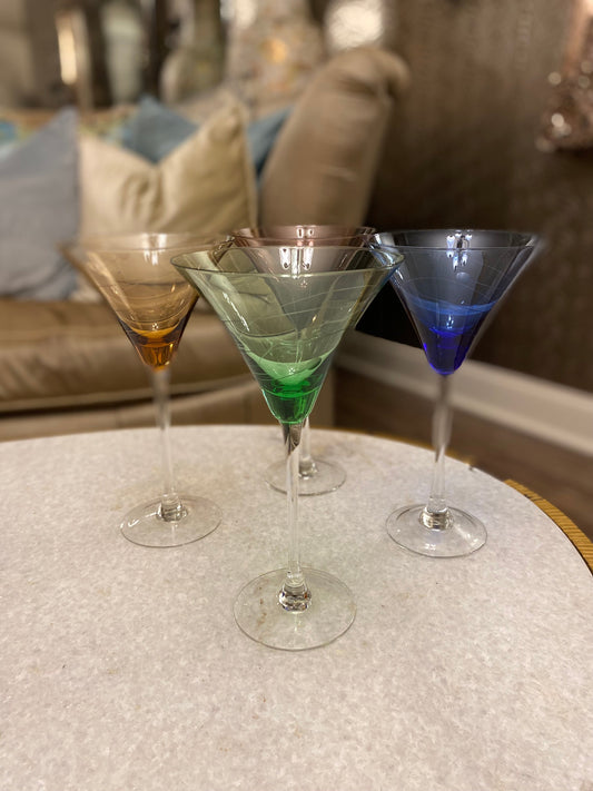 Cocktail  martini colorful glasses