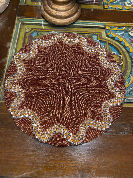 Bronze beaded placemats