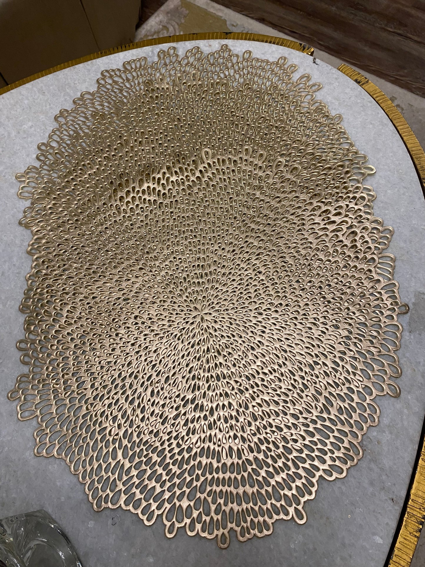 Gold metallic embossed placemats