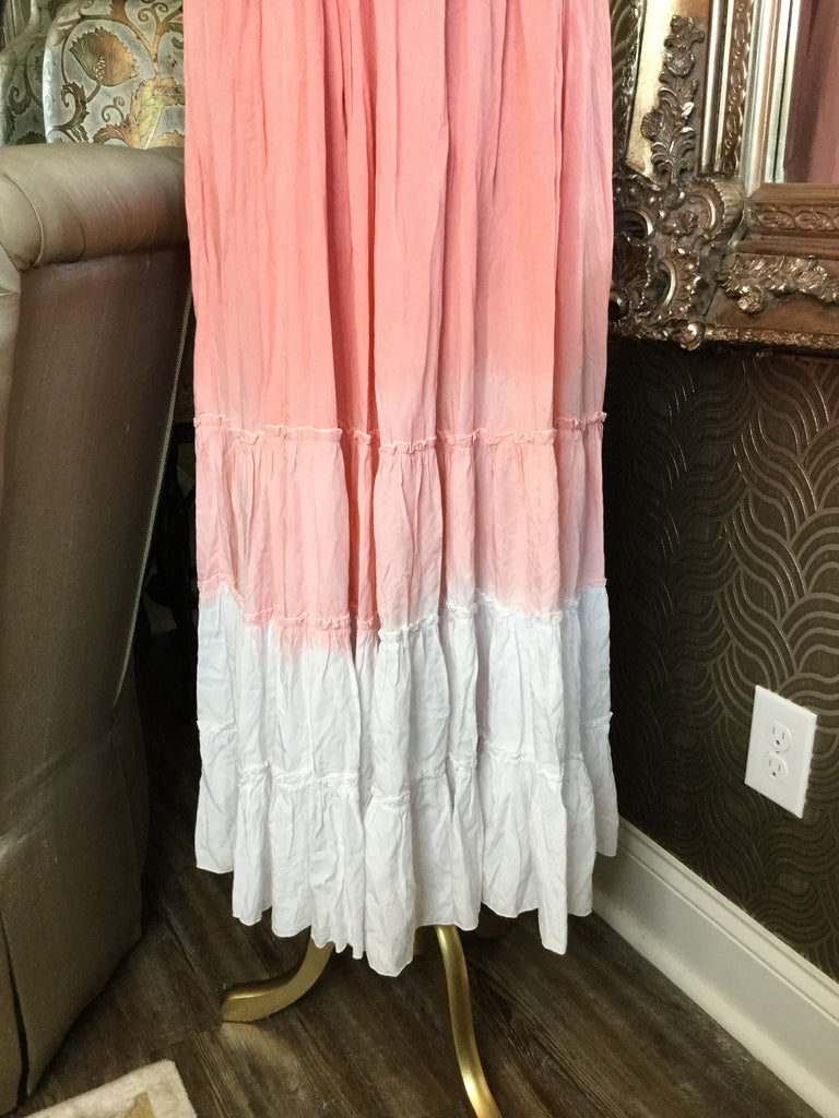 Tiare Hawaii pink ombre ruffle dress