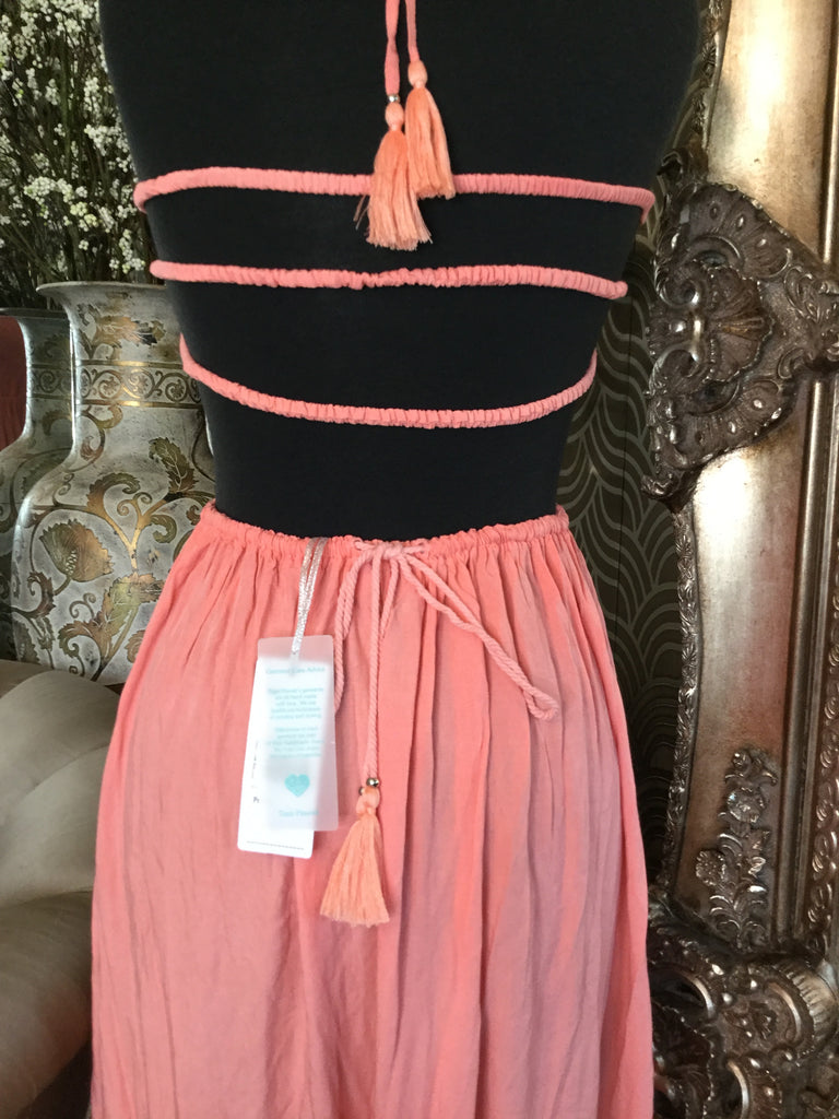 Tiare Hawaii pink ombre ruffle dress