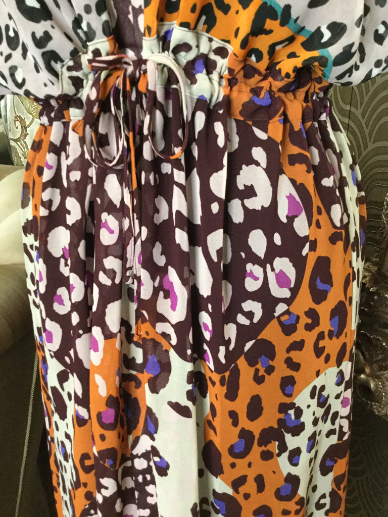 Cabi multi animal print sheer dress