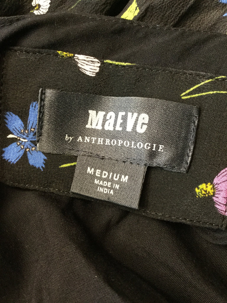 Maeve black multi floral print dress