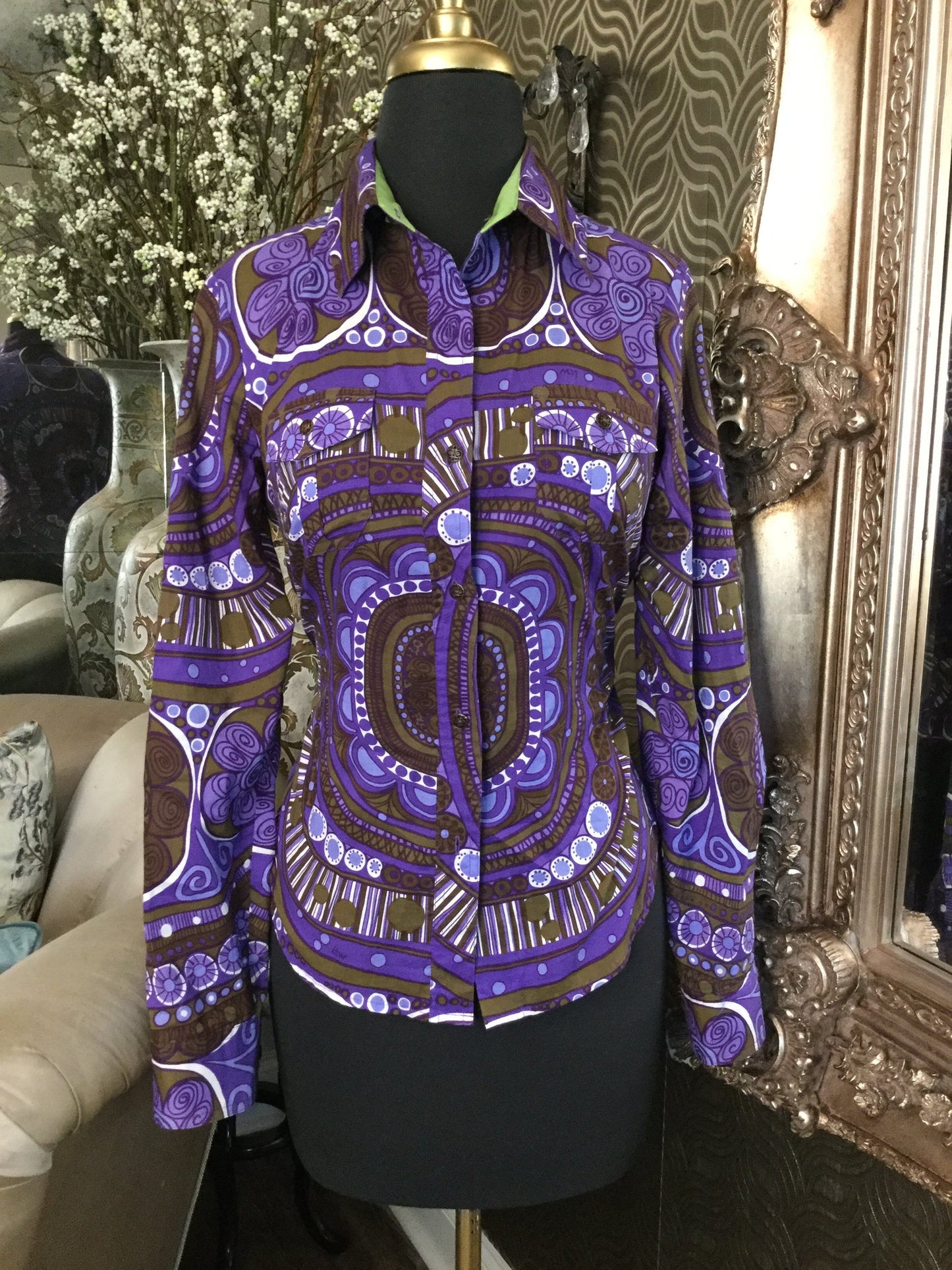 Its the Weekend purple multi print top