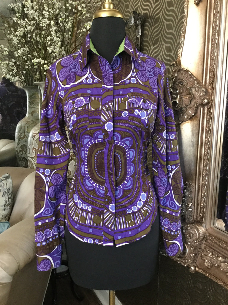 Its the Weekend purple multi print top