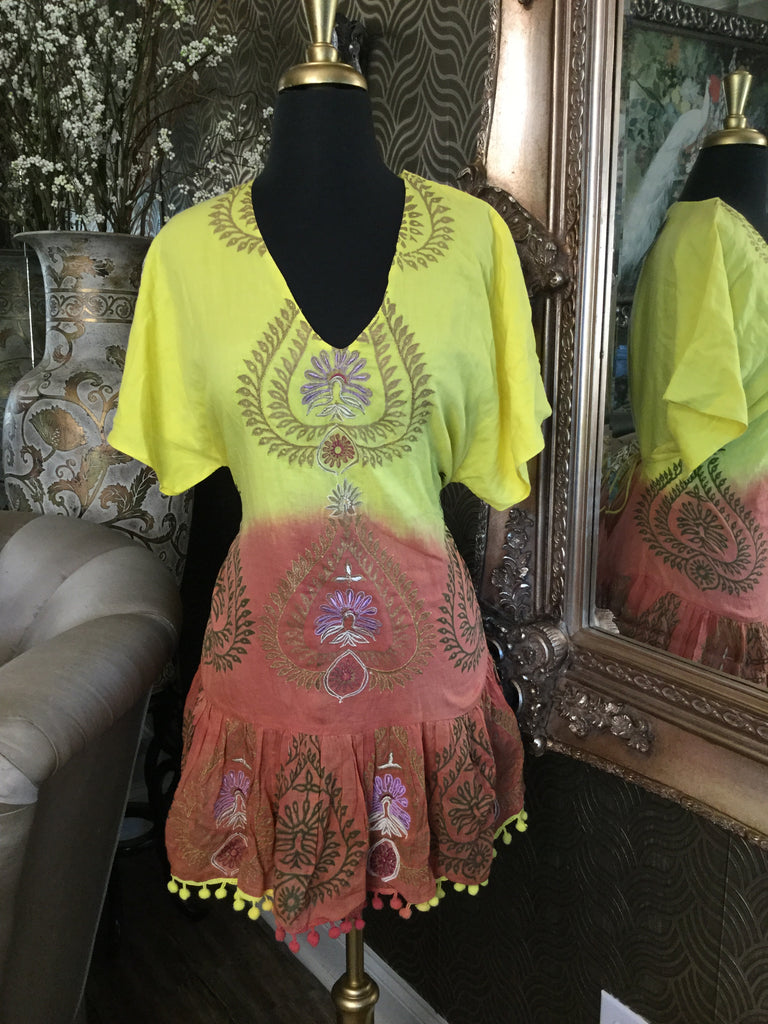 Sushma Patel yellow ombre sequin dress