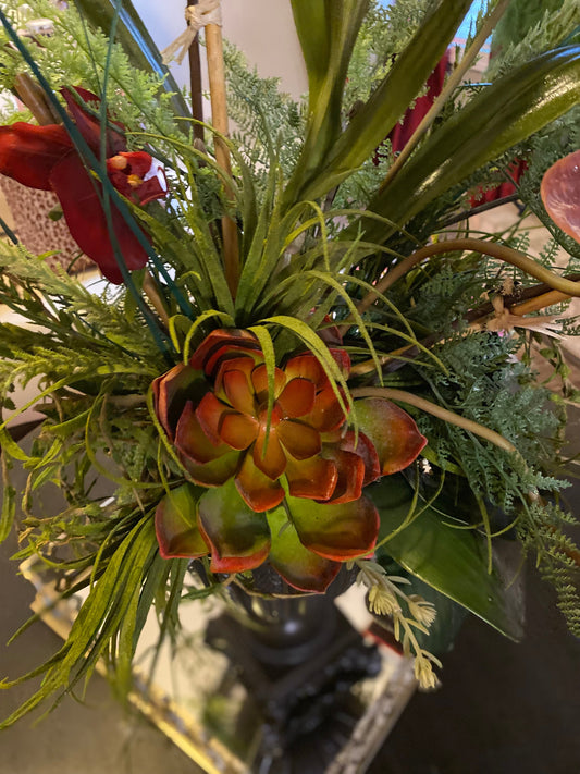 Tropical red floral arrangement