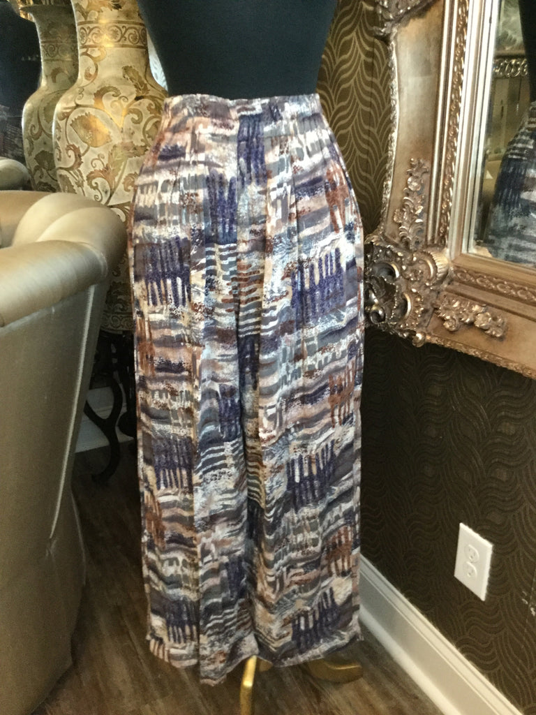 Vintage multi adstract print top pants