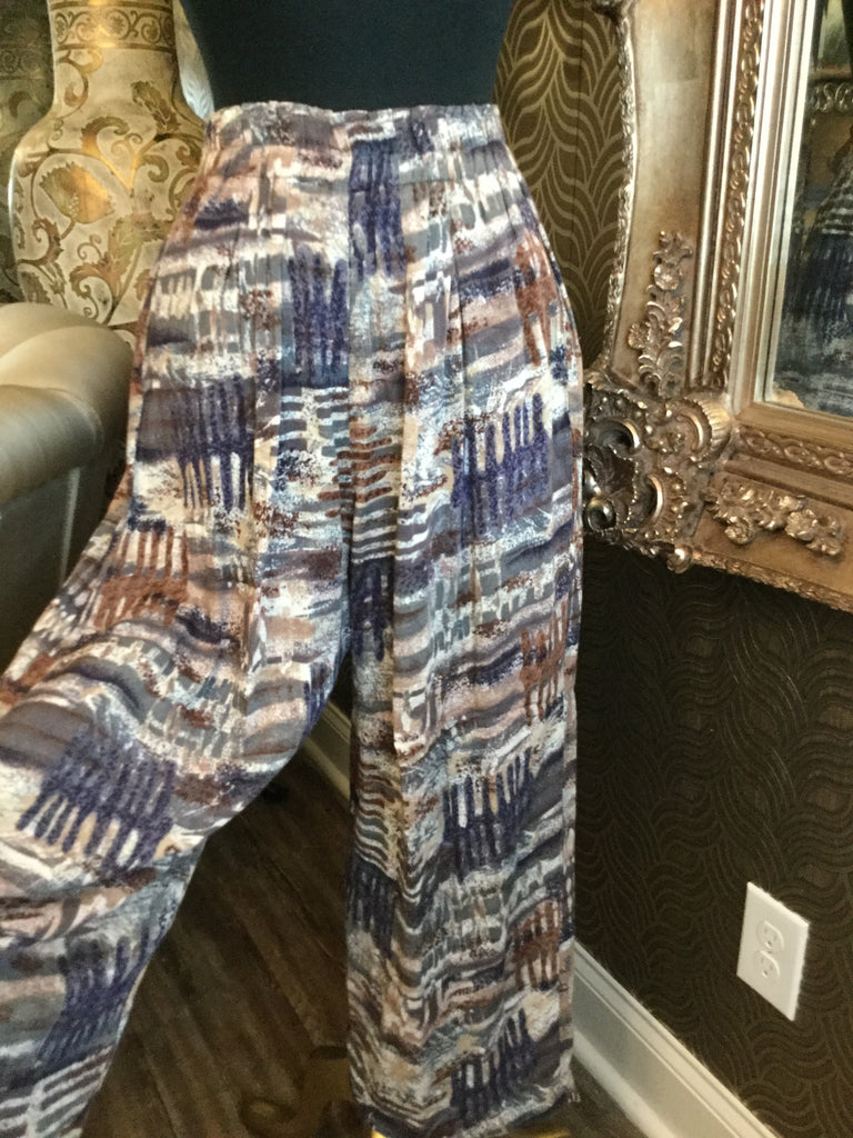 Vintage multi adstract print top pants