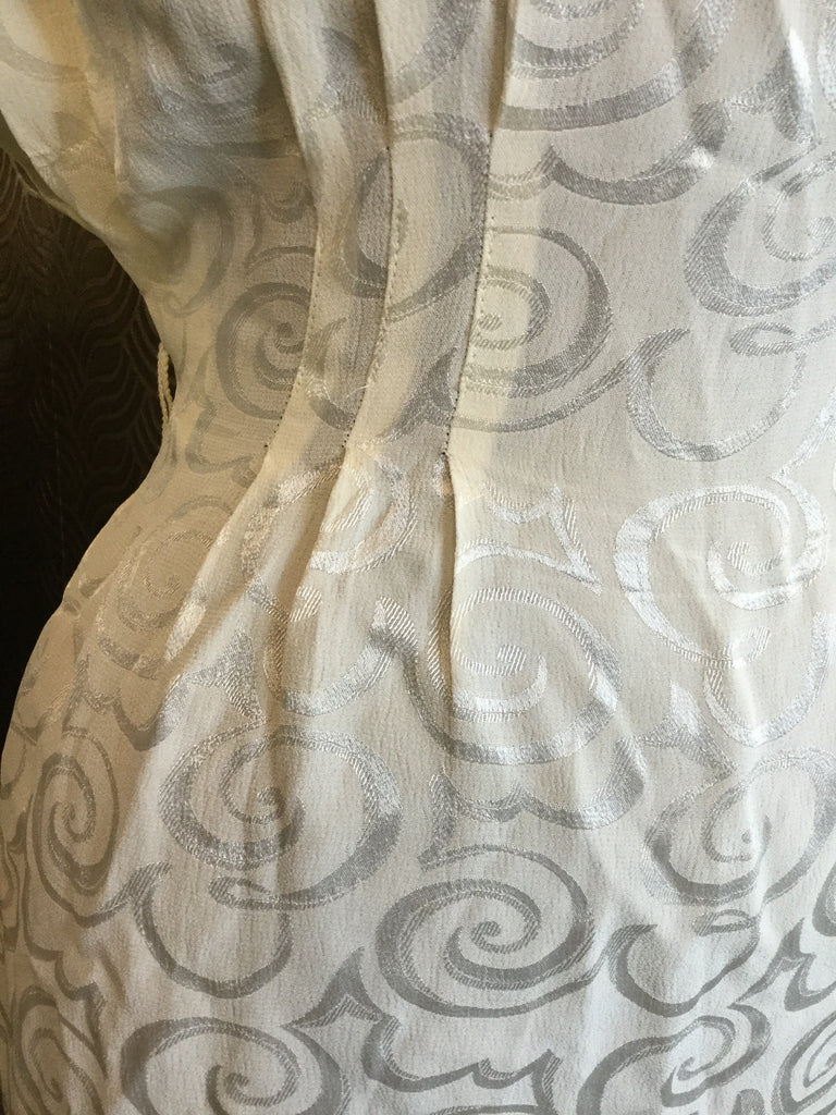 Vintage ivory swirl print dress