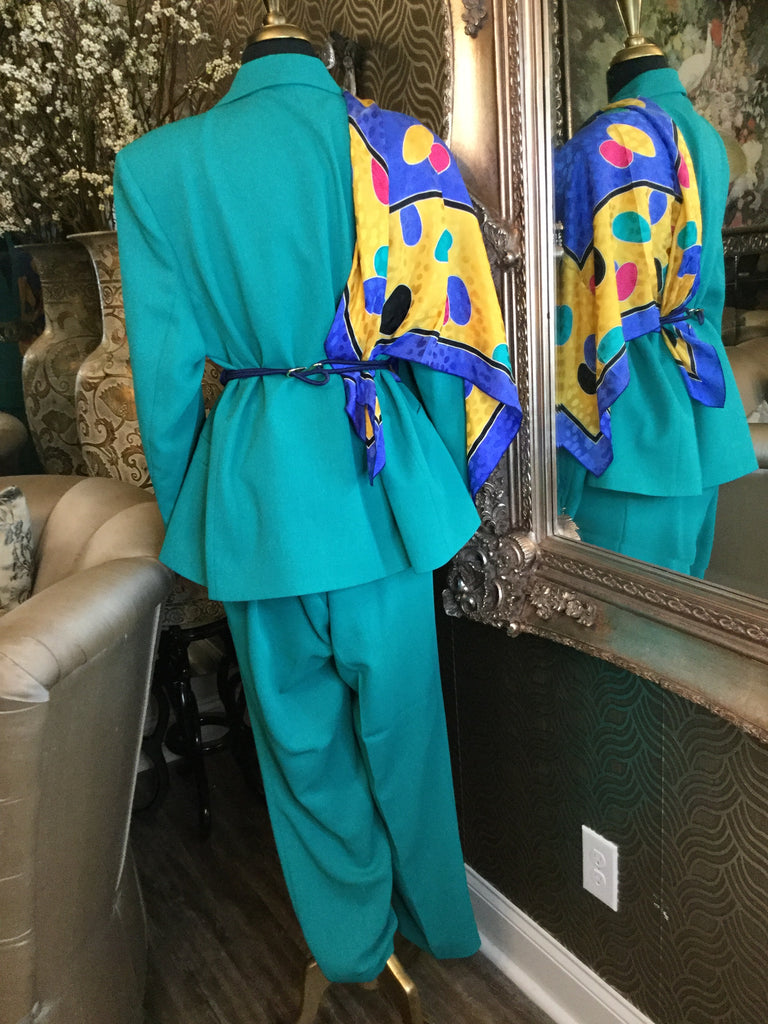 Vintage green single button jacket pants