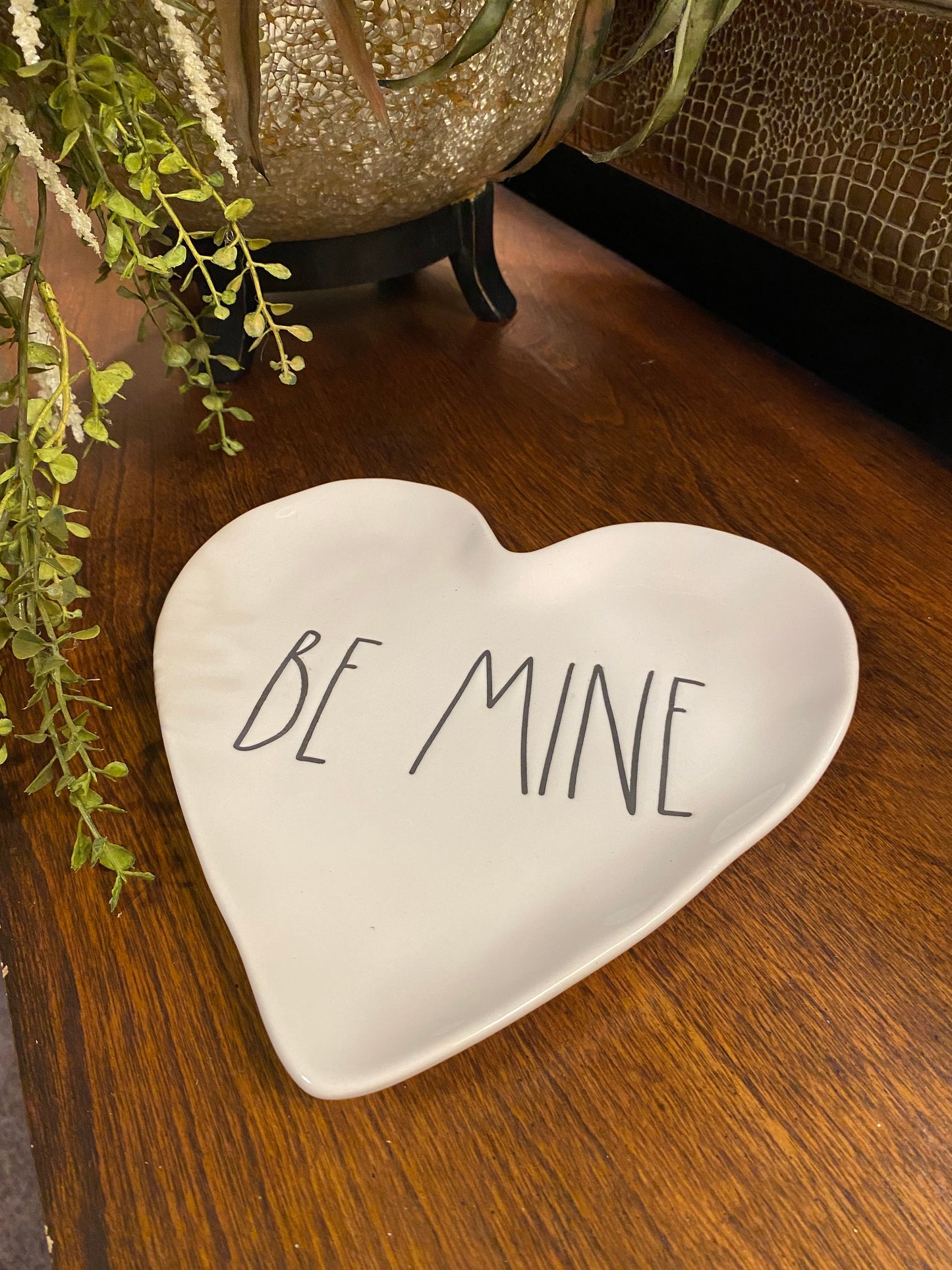 Rae Dunn Collection Be Mine heart shaped plate